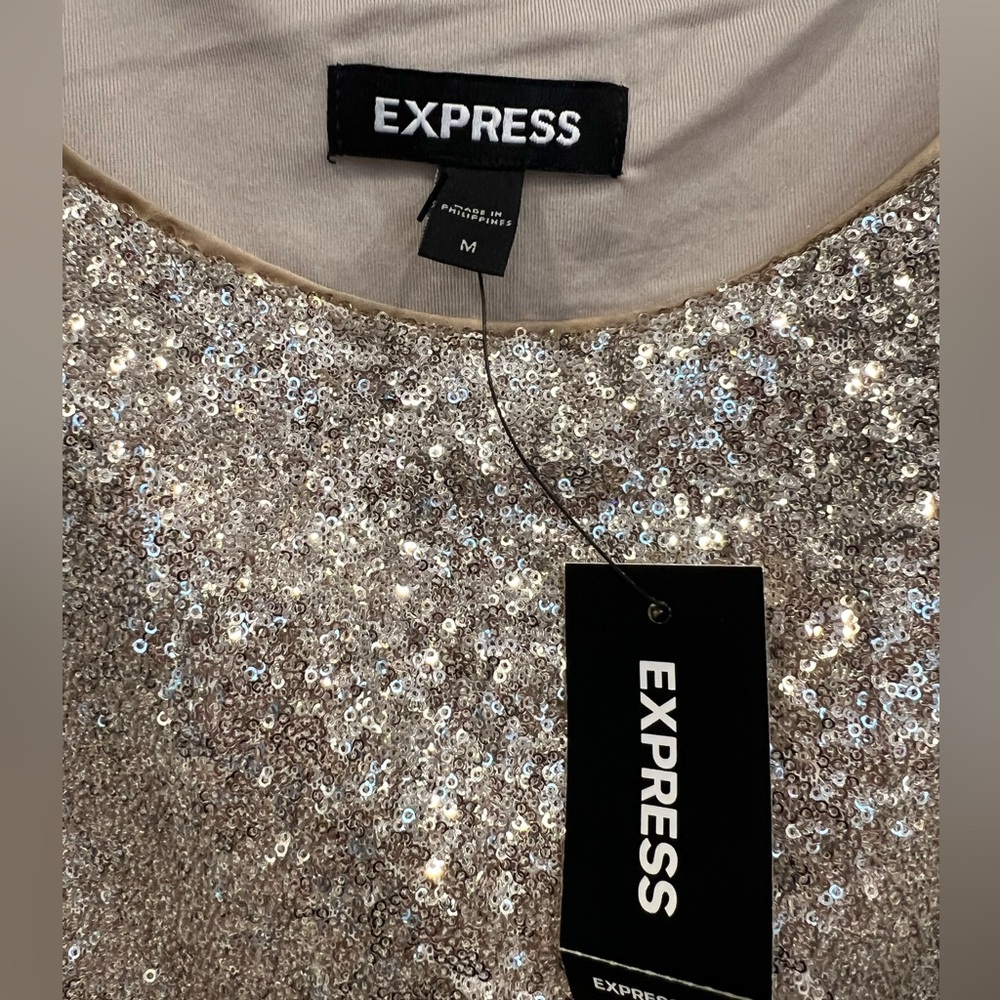 NWT Express Ruched Sequin sheath dress, size M - Picture 4 of 5